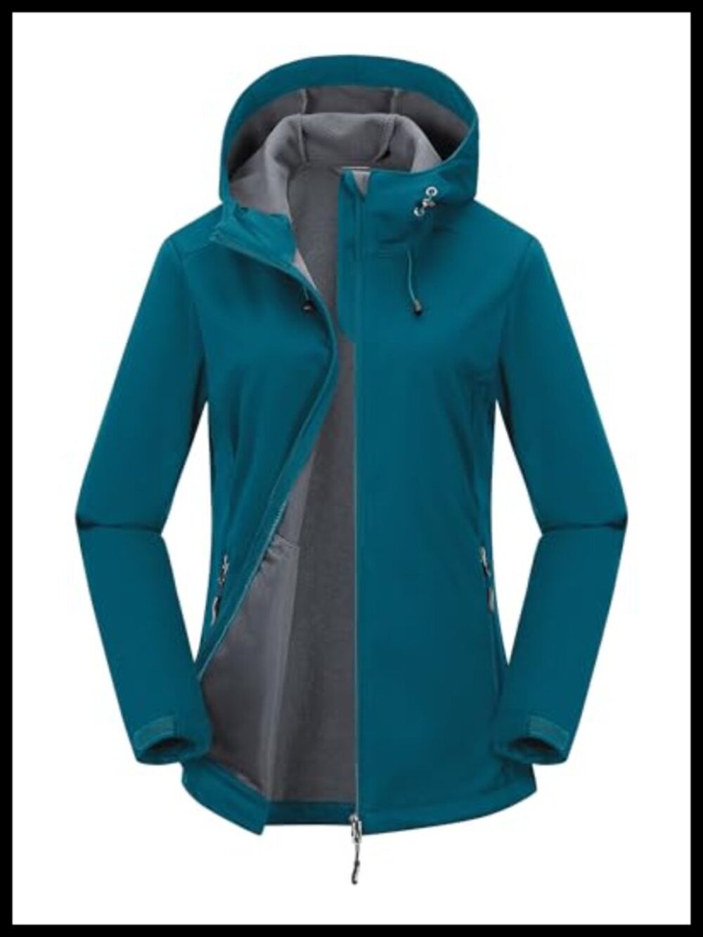 Women's Waterproof Softshell Jacket Fleece Lined Windproof Zip Up